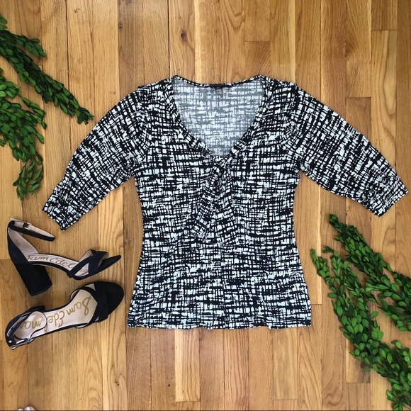 Banana Republic Tops - Banana Republic Tie Neck Black and White Top